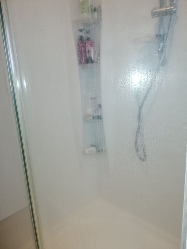 Shower glass cleaning example