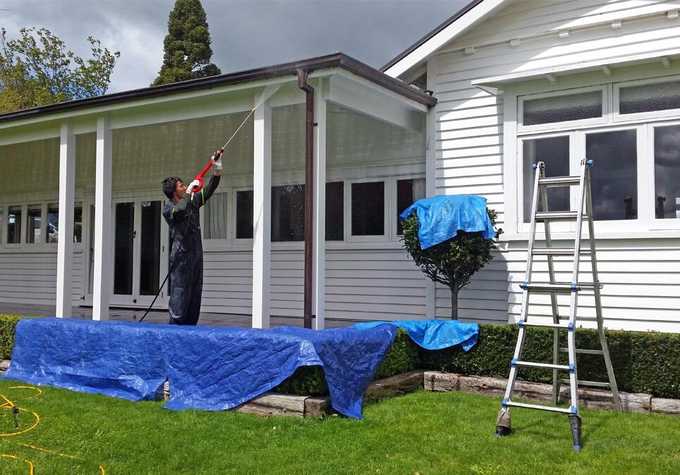 House Washing a House Exterior